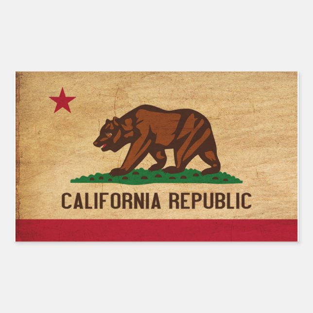 California Flag Rectangular Sticker (Front)