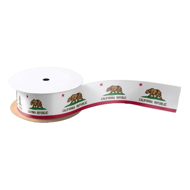 California Flag ribbon, California Republic /sport Satin Ribbon (Spool)