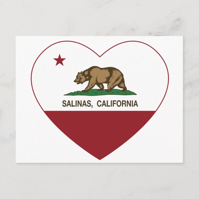 california flag salinas heart postcard (Front)