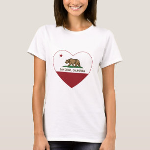 california flag san diego heart T-Shirt