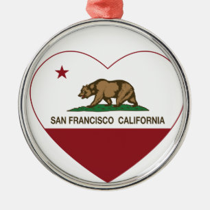 california flag san francisco heart metal tree decoration