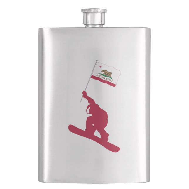 California Flag Snowboard Hip Flask (Front)