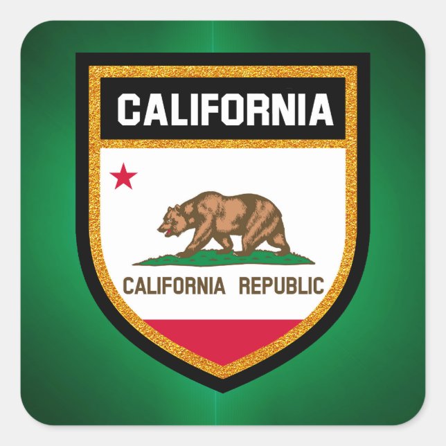 California Flag Square Sticker (Front)