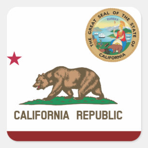 California flag square sticker