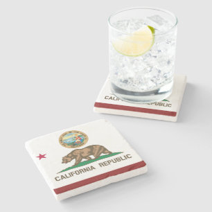 California flag stone coaster