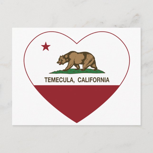 california flag temecula heart postcard (Front)
