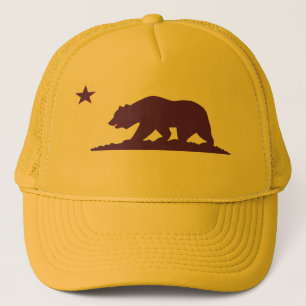 California Flag Yellow Trucker Hat