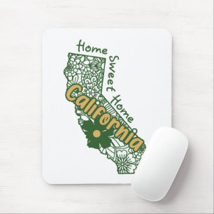 California Floral Doodles Mouse Pad