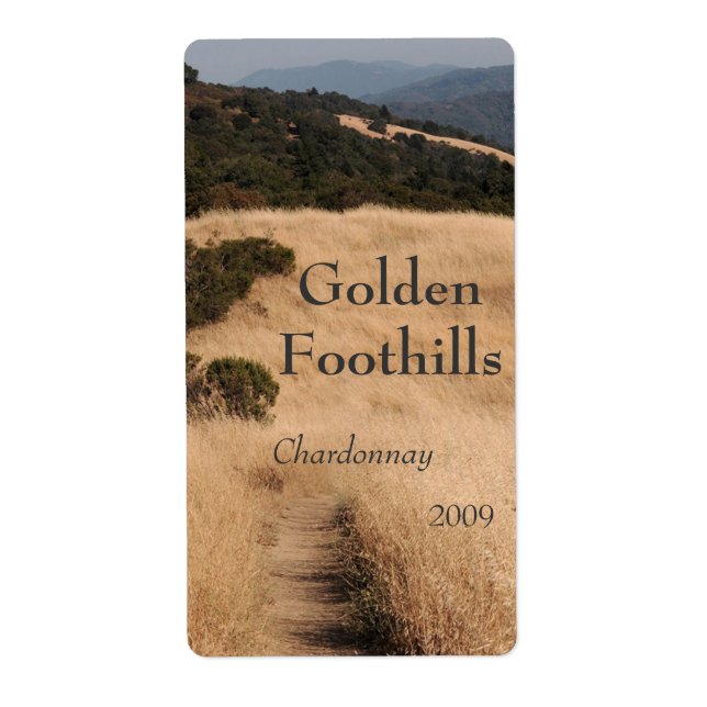 California foothills trail wine label (Front)