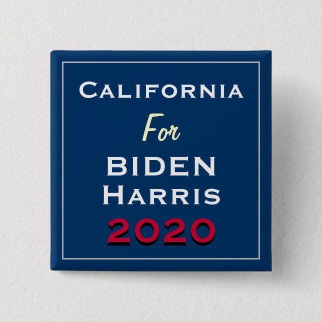 CALIFORNIA For BIDEN HARRIS 2020 Square Button (Front)