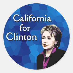 California for Clinton Classic Round Sticker