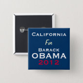 CALIFORNIA For OBAMA 2012 Campaign Button (Front & Back)