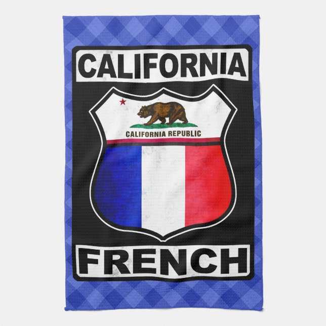 California French American  Tea Towel (Vertical)