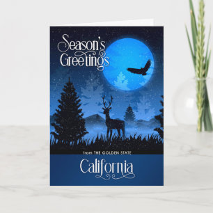 California from the Mountains Woodland Deer Holiday Card