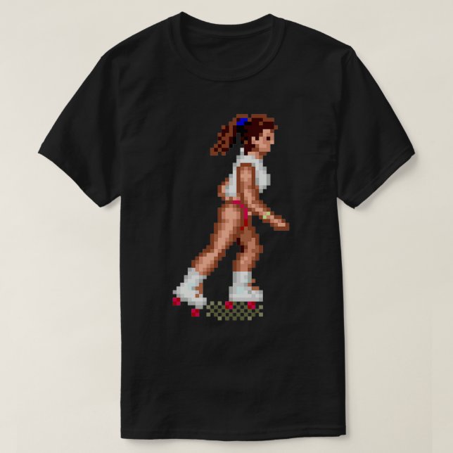 California Games Roller Skate Pixel Art T-Shirt (Design Front)
