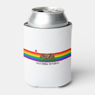 California Gay Pride Flag Can Cooler