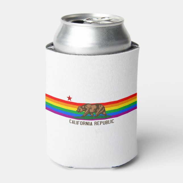California Gay Pride Flag Can Cooler (Can Front)