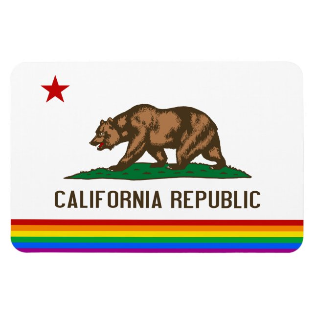 California Gay Pride Flag Magnet (Horizontal)