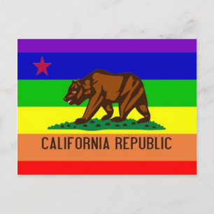 California Gay Pride Flag Postcard