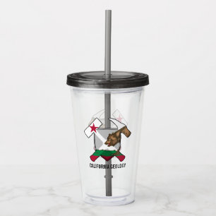 California Geology Rock Hammer Logo- Customisable Acrylic Tumbler