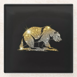 California Gold Bear Glass Coaster
