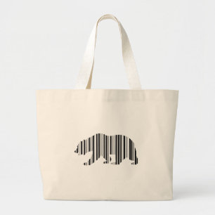 CALIFORNIA GOLDEN BEAR BAR CODE Pattern Design Large Tote Bag