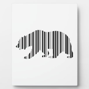 CALIFORNIA GOLDEN BEAR BAR CODE Pattern Design Plaque