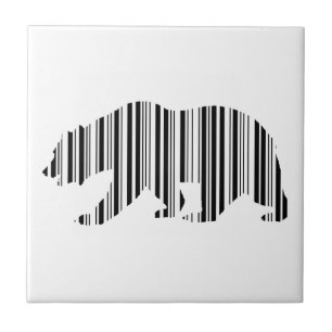 CALIFORNIA GOLDEN BEAR BAR CODE Pattern Design Tile
