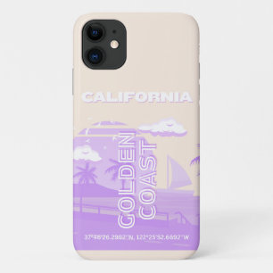 California, Golden Coast, Travel Art, Preppy Case-Mate iPhone Case