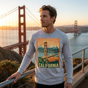 California Golden Gate Retro Long Sleeve T-Shirt