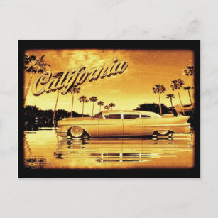 california golden limo postcard