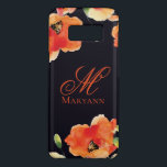 California Golden Poppy Orange Black Monogram Case-Mate Samsung Galaxy S8 Case<br><div class="desc">California Golden Poppy Orange Black Monogram Samsung Galaxy Case
Luxury,  style,  and protection - what more could you want? Change the background colour if you wish - white also looks lovely!  Customise with your own initial and name for a truly unique phone case.</div>