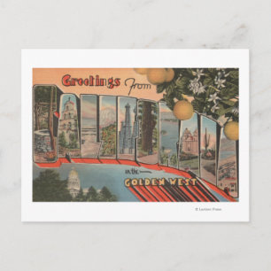 California (Golden West)Large Letter Scenes Postcard