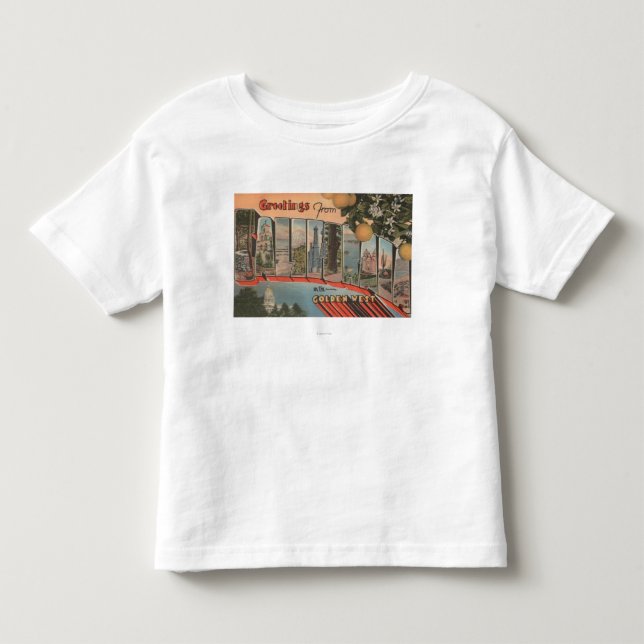California (Golden West)Large Letter Scenes Toddler T-Shirt (Front)