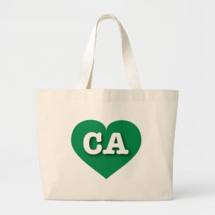 California Green Heart - I love CA Large Tote Bag