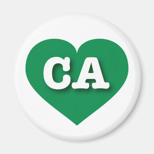 California Green Heart - I love CA Magnet