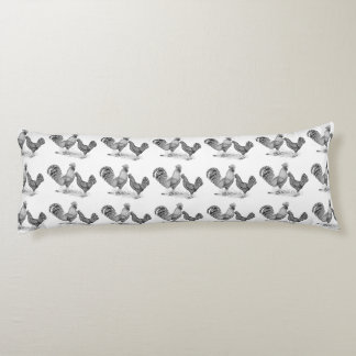 California Grey Rooster and Hen Body Cushion