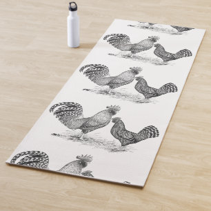 California Grey Rooster and Hen Yoga Mat