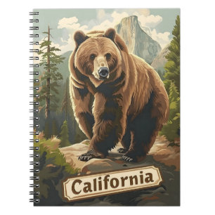 California Grizzly Brown bear Vintage Notebook