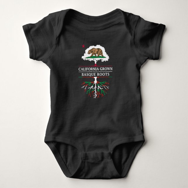California Grown with Basque Roots Baby Bodysuit (Front)