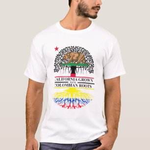 California Grown With Colombian Roots Colombia Anc T-Shirt