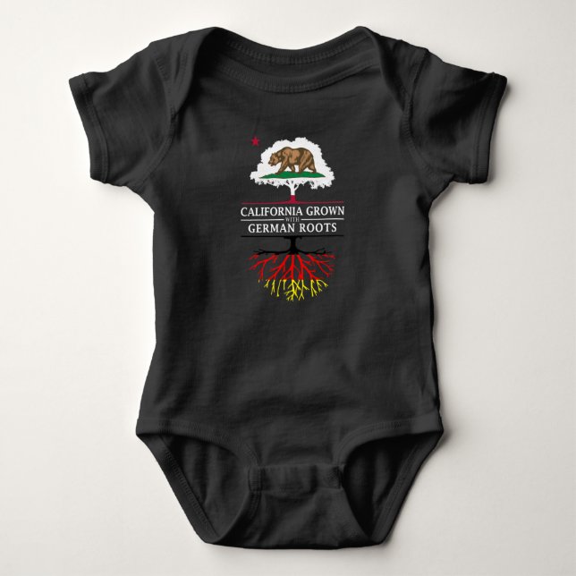 California Grown with German Roots Baby Bodysuit (Front)