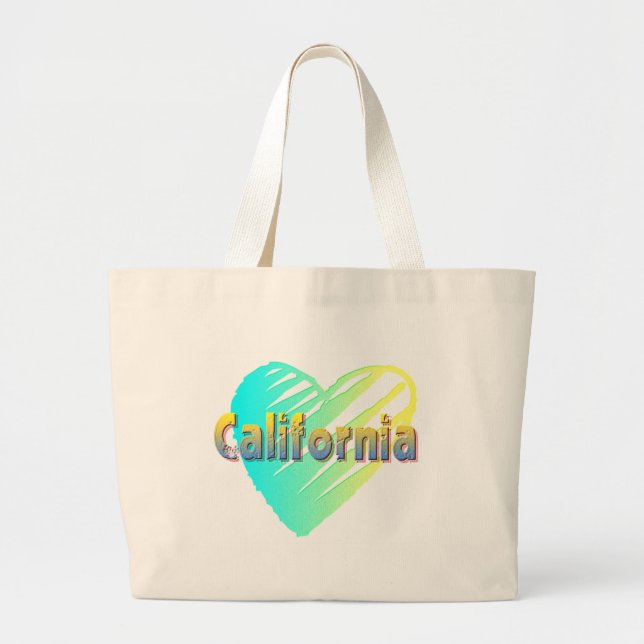 California Heart Large Tote Bag (Front)