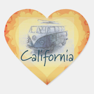 California Heart Sticker