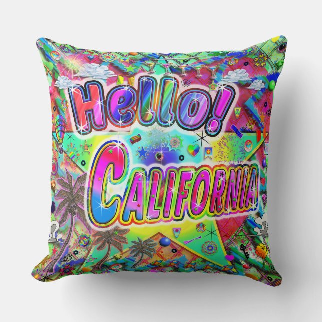 California Hello! Pillow (Front)