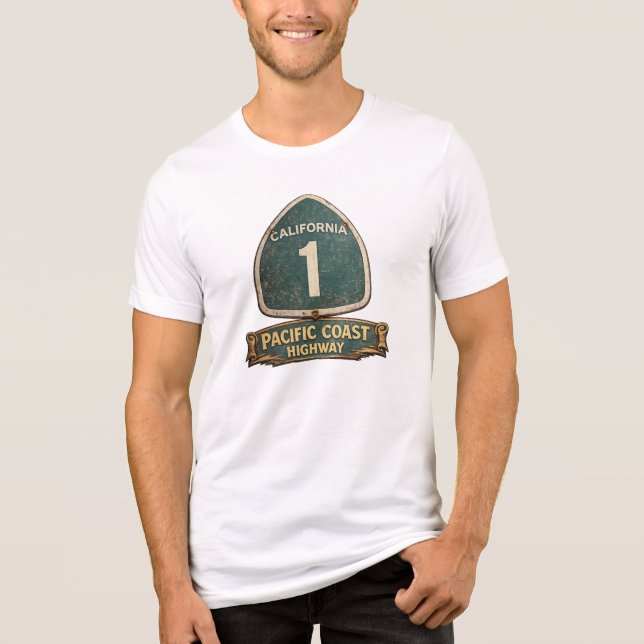 California Highway one Pacific Coast Highway Tri-Blend Shirt (Front)