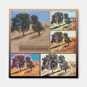 California Hillside Abstract Photo Collage 9979 Magnet