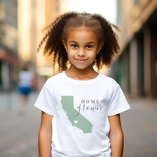 California Home Grown | Editable Colours State Map Baby T-Shirt (Creator Uploaded)