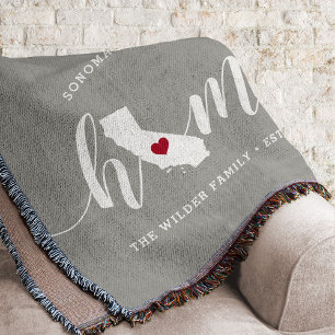California Home State Personalised Throw Blanket