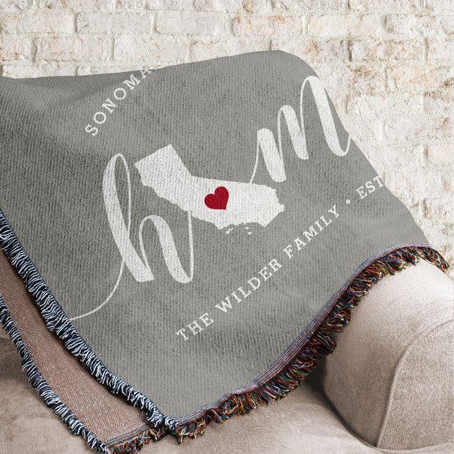 California Home State Personalised Throw Blanket (Creator Uploaded)